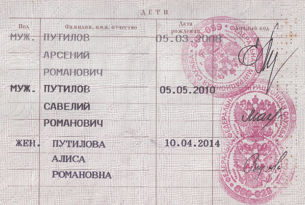 страница паспорта